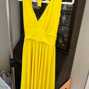 Yellow halter top dress